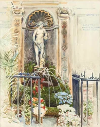 Fontein bij Palazzo Massimo in Rome